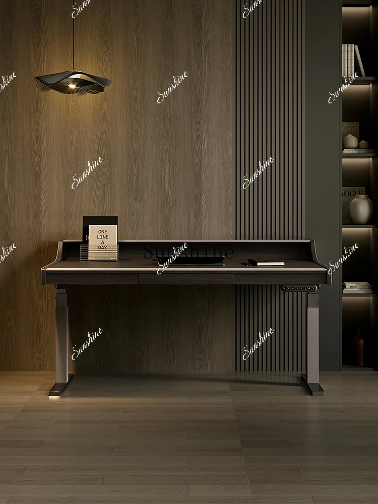 

Italian minimalist multi-function electric lift high-end standing office study writing computer desk FT