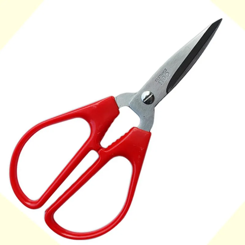 Deli Stainless Steel Big 165mm Red Scissors Child Student Cut Paper Tool Tailor Home Shears Kitchen Knife School Office Supply