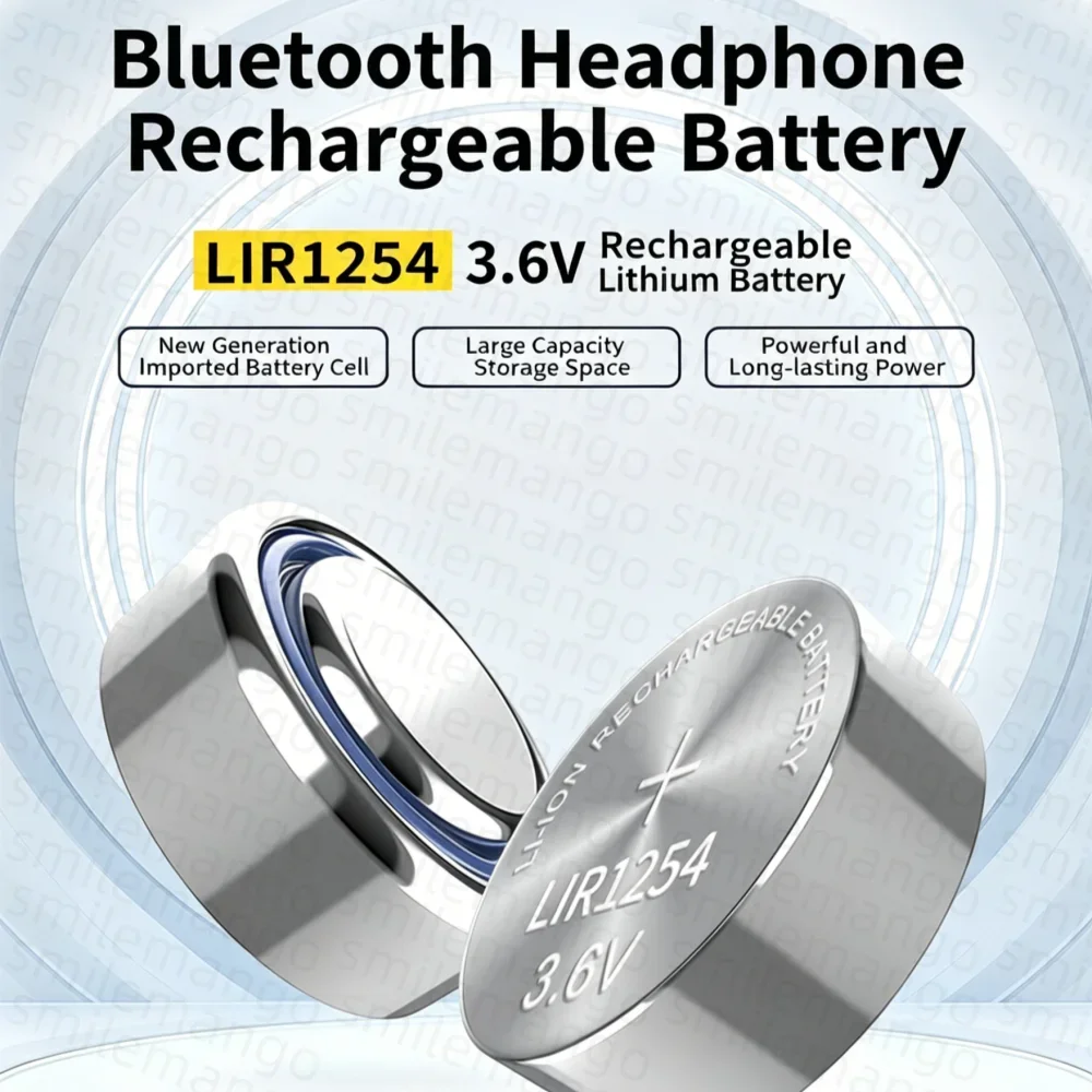 3.6V 65mAh LIR1040 steel shell button battery for TWS Bluetooth headset battery