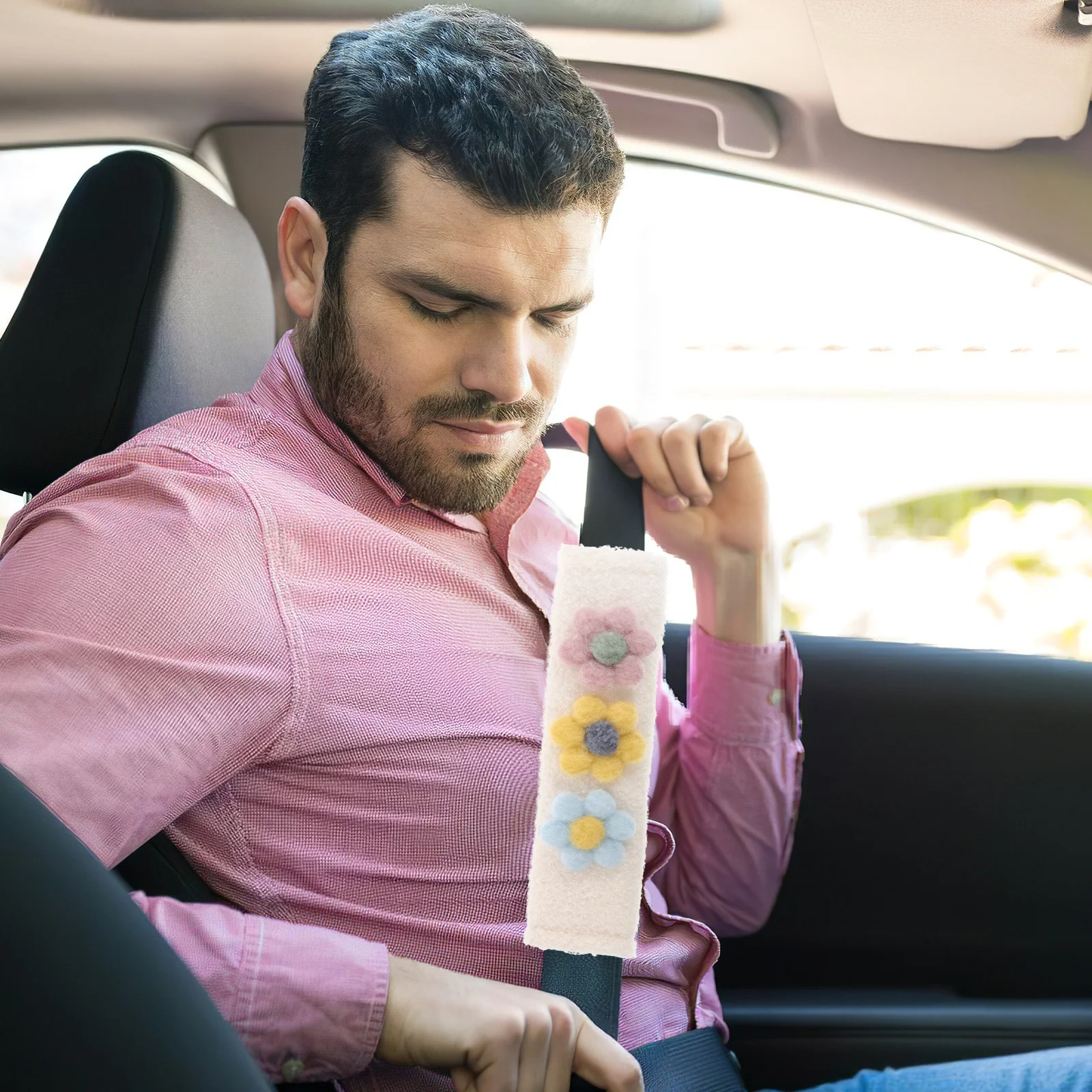 

Soft Strap Harness Cover with Flower Pattern Comfortable Anti-Chafing Pad for Interior Decoration