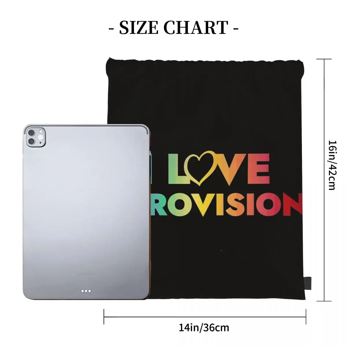 I Love Eurovision Backpacks Casual Portable Drawstring Bags Drawstring Bundle Pocket Sundries Bag BookBag For Man Woman School