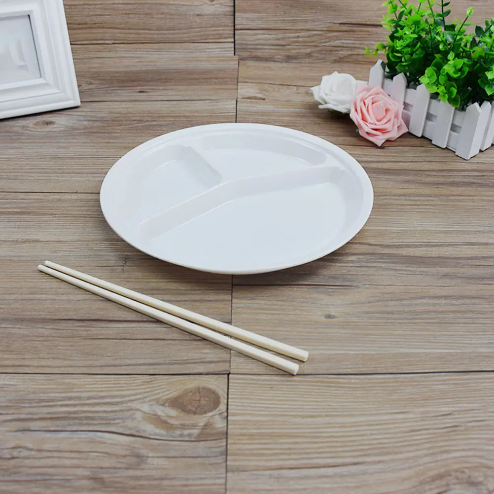 3Pcs Round Divided Serving Plate with 3 Compartments for Snacks Salads Desserts Reusable Compartment Tray Stylish Elegant