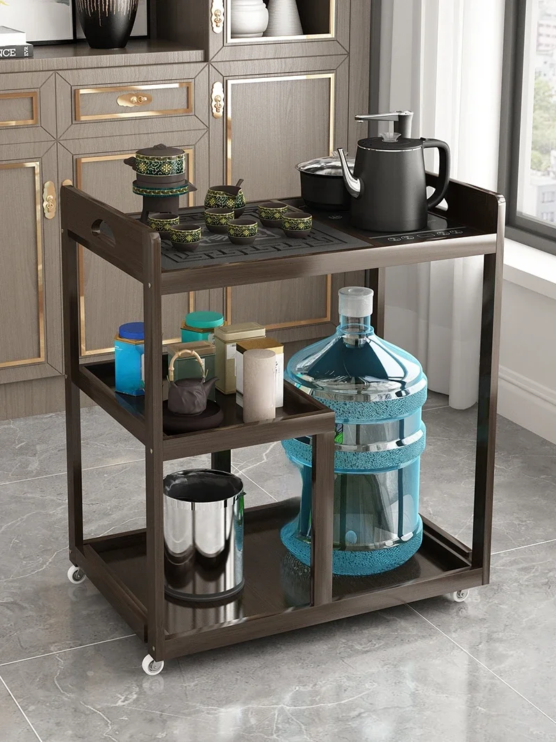 

Table Tea Table Household Solid Wood Small Tea Trolley Living Room Coffee Table Kung Fu Tea Set Suit Kettle All-in-One Cabinet