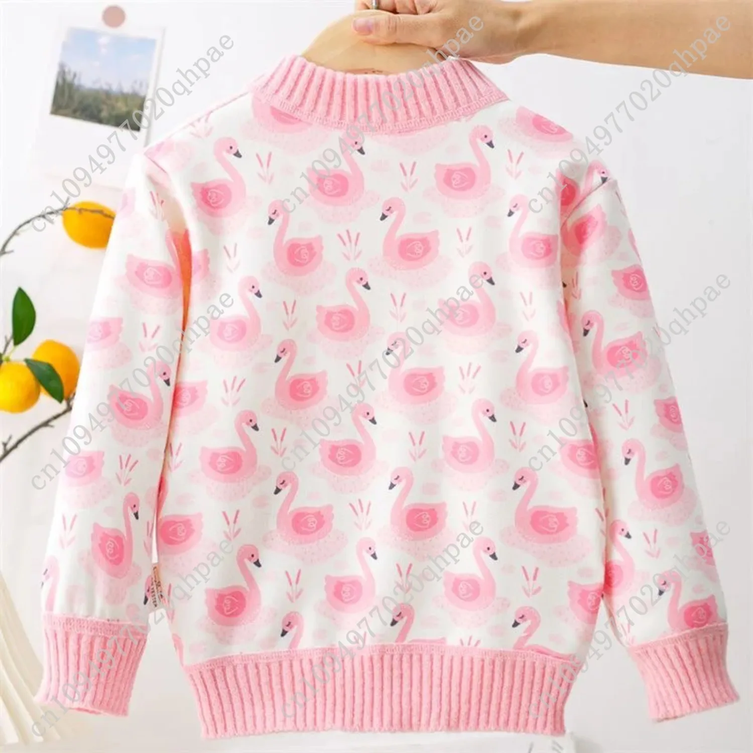 سترة الفتيات سميكة الخريف/الشتاء جديد عصري متعدد الاستخدامات للأطفال محبوك سترة الفتيات حلوة ولطيفة #4