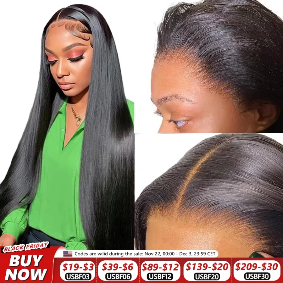 13x6 Lace Frontal Wig Transparent Lace Front Human Hair Wigs Straight Bling Hair Remy Bleached Knots 13x4 Lace Wigs For Women