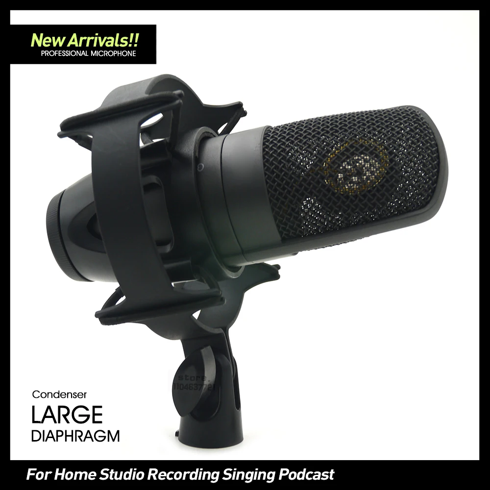 Metalen Professionele Hangende Membraan Side-Address Cardioid SM27 Condensator Microfoon Microfoon voor Thuis Studio Opname Podcasting