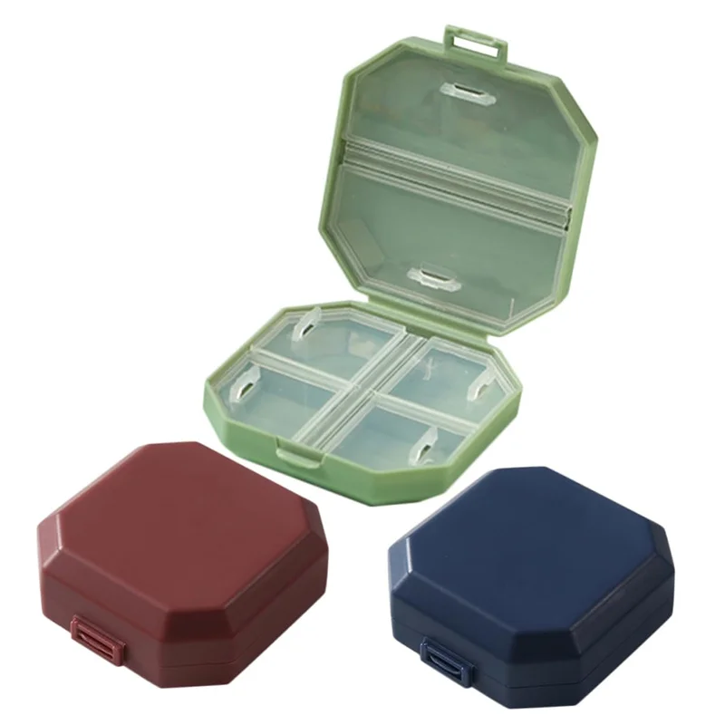 Mini Portable Pills Organizer Case 6 Grids PillBox Tablet Storage Container Weekly Medicine Pill\'s Box Pill Case Drug Dispenser