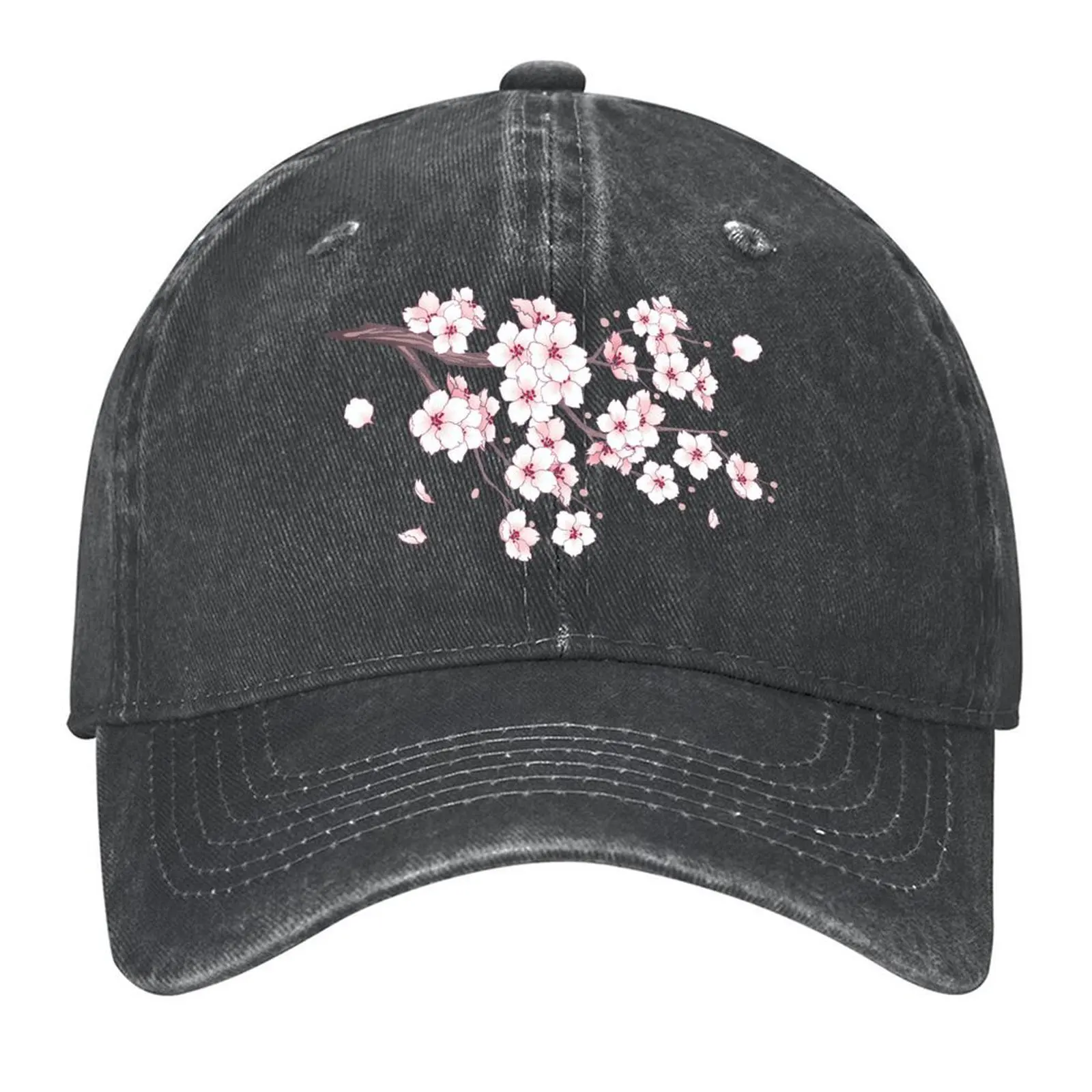

Falling White Sakura Cherry Blossom Baseball Cap Beach hiking hat Luxury man cap Sun Cap Boy Child Women's
