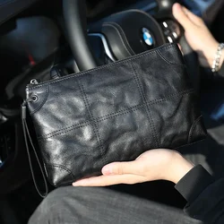 Pochette da giorno di marca SENOFAN borsa a mano lunga da uomo borsa a busta maschile in vera pelle portafoglio pochette in pelle bovina di alta qualità