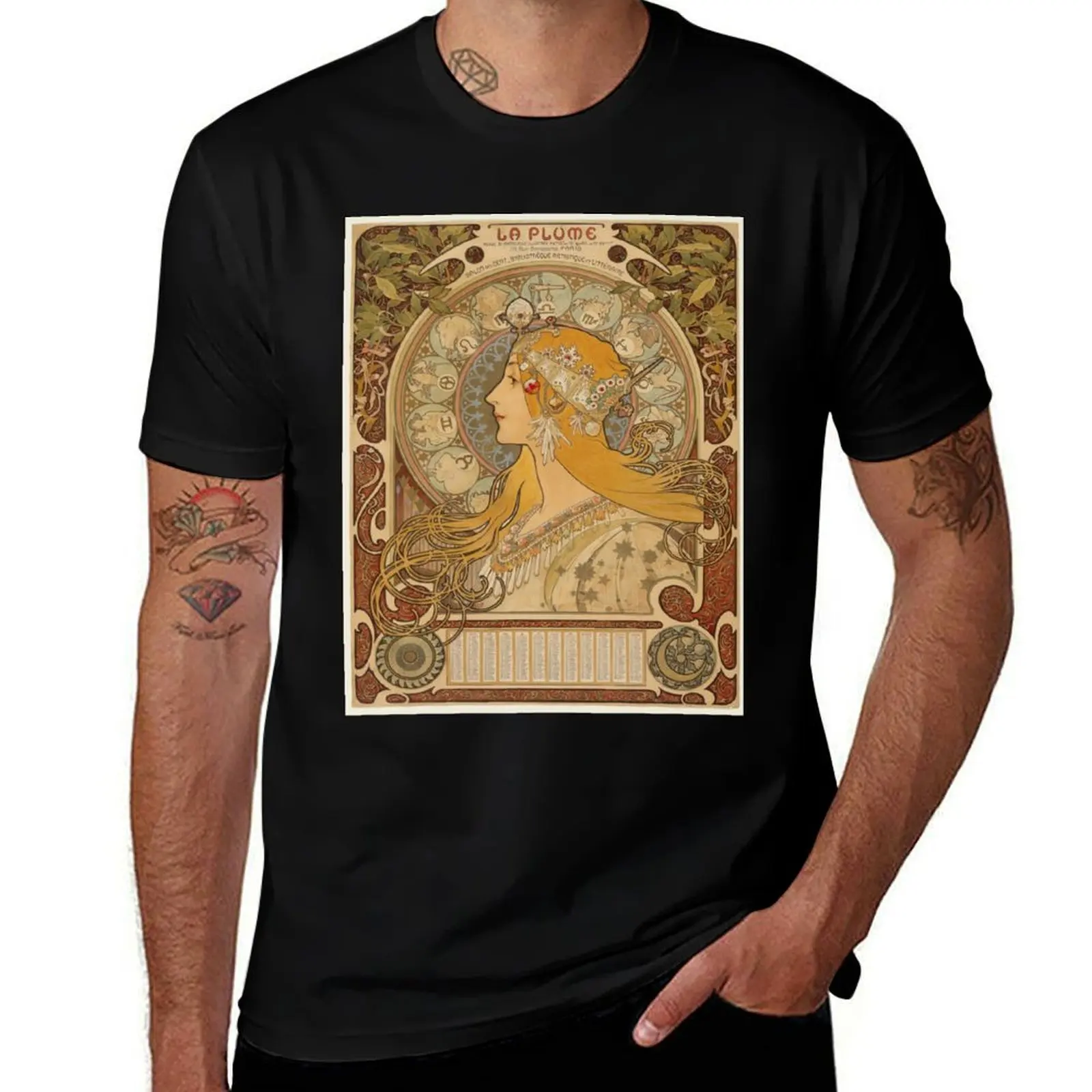 

Vintage Art, Zodiac T-Shirt gifts for boyfriend summer clothes graphic tee shirt mens cotton t shirts