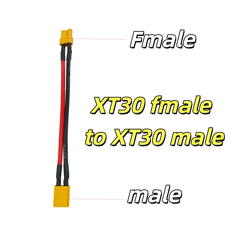 1/5/10PCS XT30 Connector Extension Cable Male to Female Plug Silicone Wire 16AWG 10CM