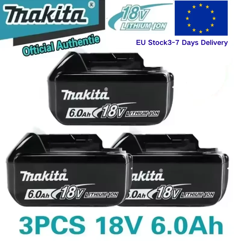 Batteria originale Makita 18V 6.0Ah BL1860B Li-ion, batteria originale LXT, compatibile con BL1850B BL1840 BL1830, utensili elettrici, batteria ad alta capacità e lunga durata, batteria professionale