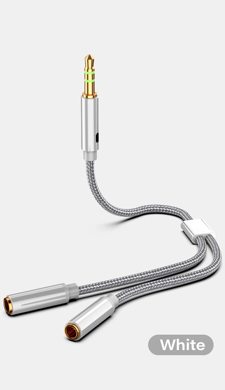 Kopfhörer-Splitter-Kabel, 3,5 mm Stecker auf 2 Buchsen, 3,5 mm Verlängerungskabel, AUX-Adapter für Telefon, Laptop, MP3-Audio-Splitter-Kabel – Detail 10