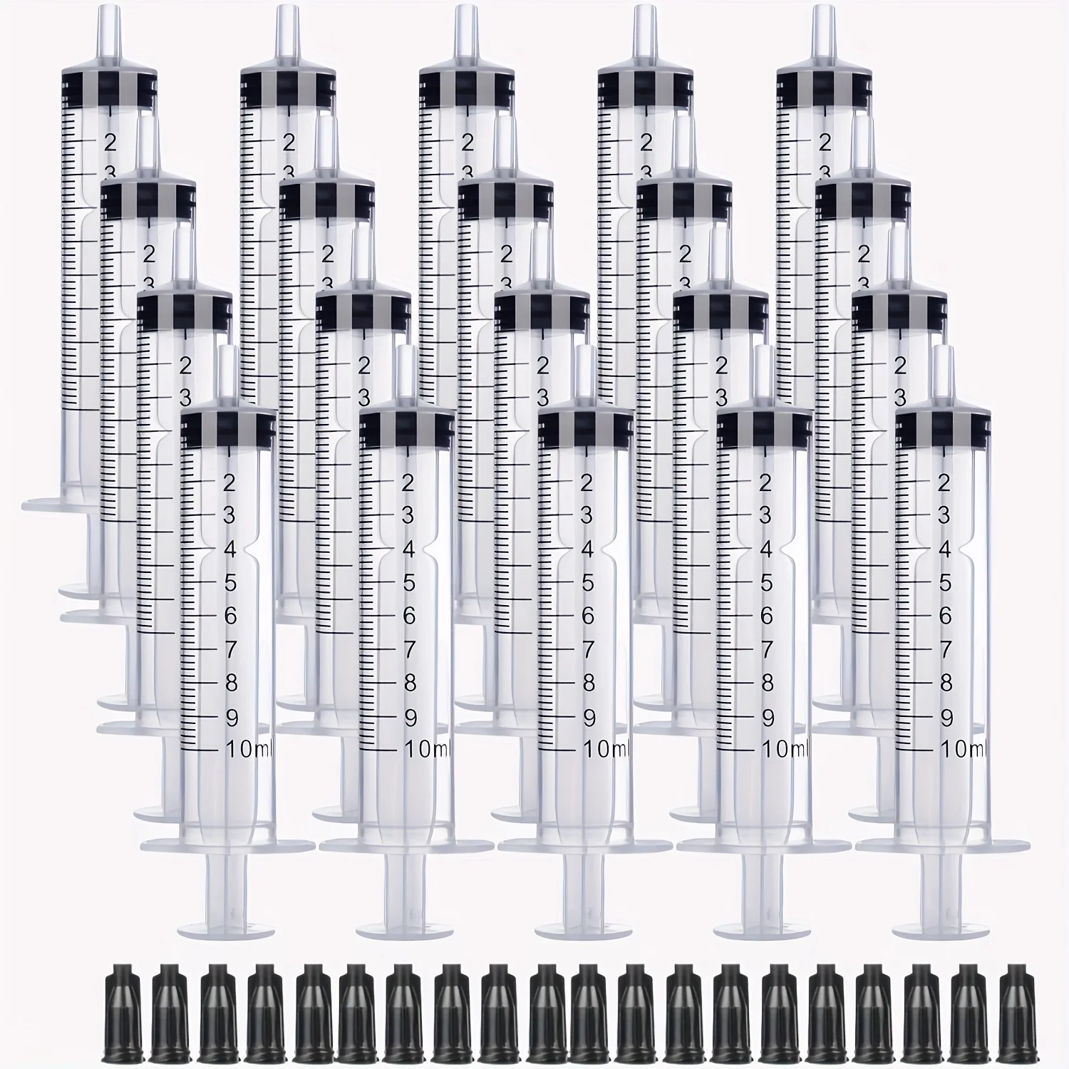 20 Stück 1 ml/3 ml/5 ml/10 ml Spritze mit Kappe, für Klebstoff, Flüssigkeitsverteilung und -messung, Tierfutter, Nachfüllen von Tintenpatronen usw. – Detail 8