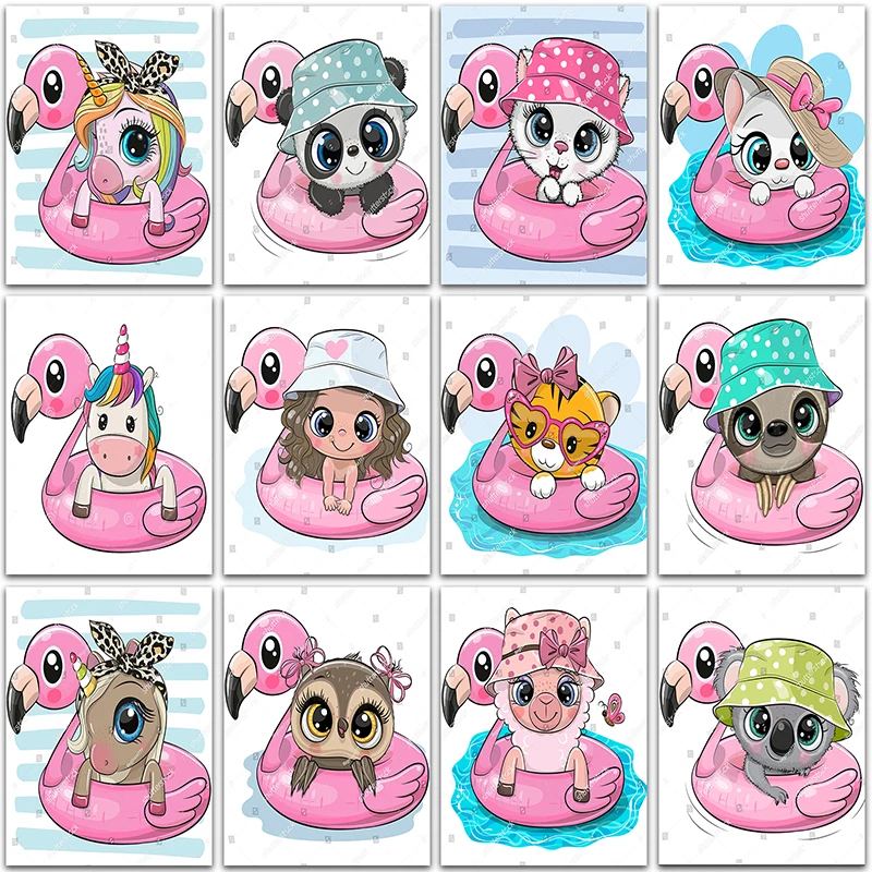 5D DIY Diamond Painting panda flamingo unicorn koala Cat sloth Home Decoration Full Square&Round mosaic embroidery Cross stitch