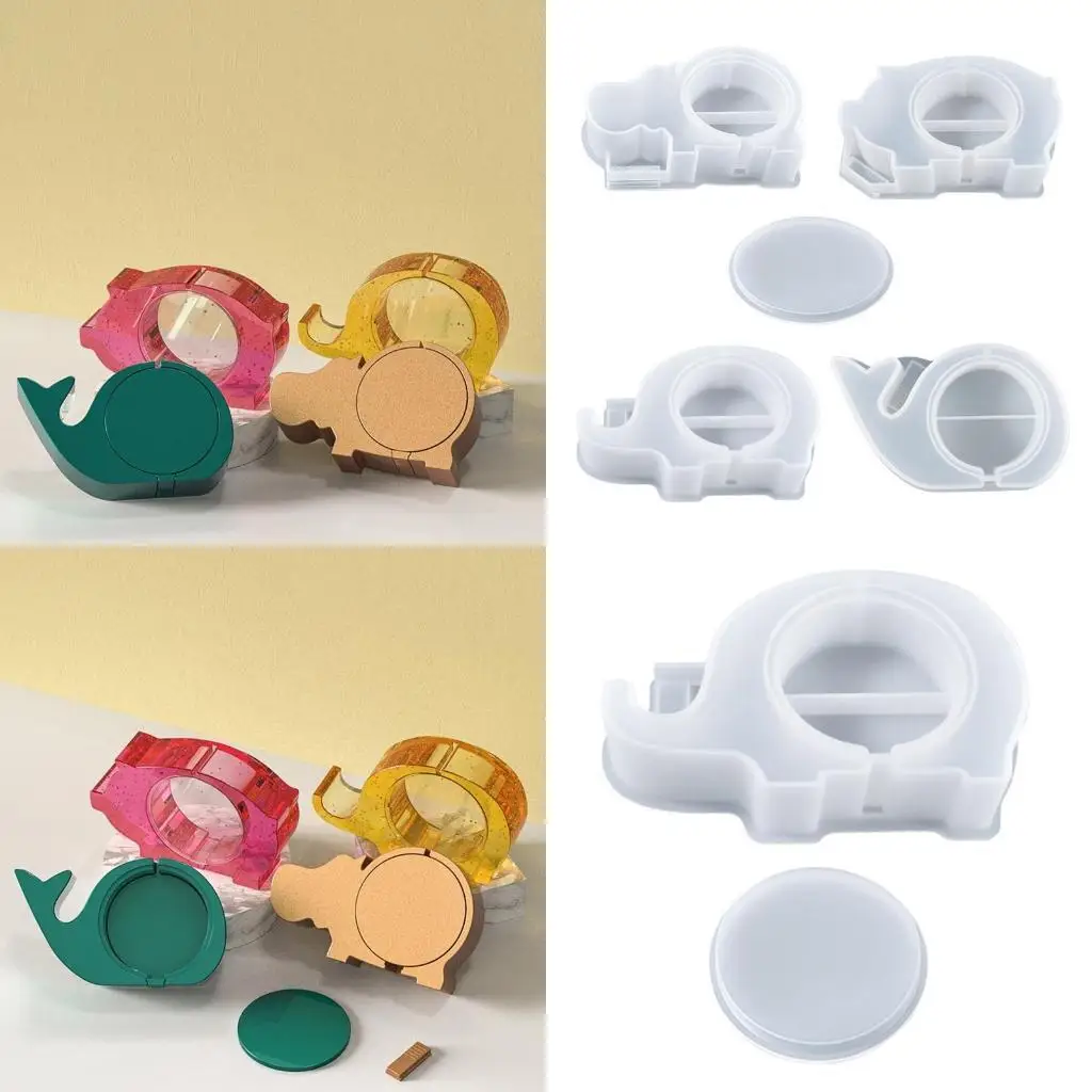 

J78F Elephant Hippo Pig Whale Piggy Mold DIY Crystal Casting Mold for Coins for