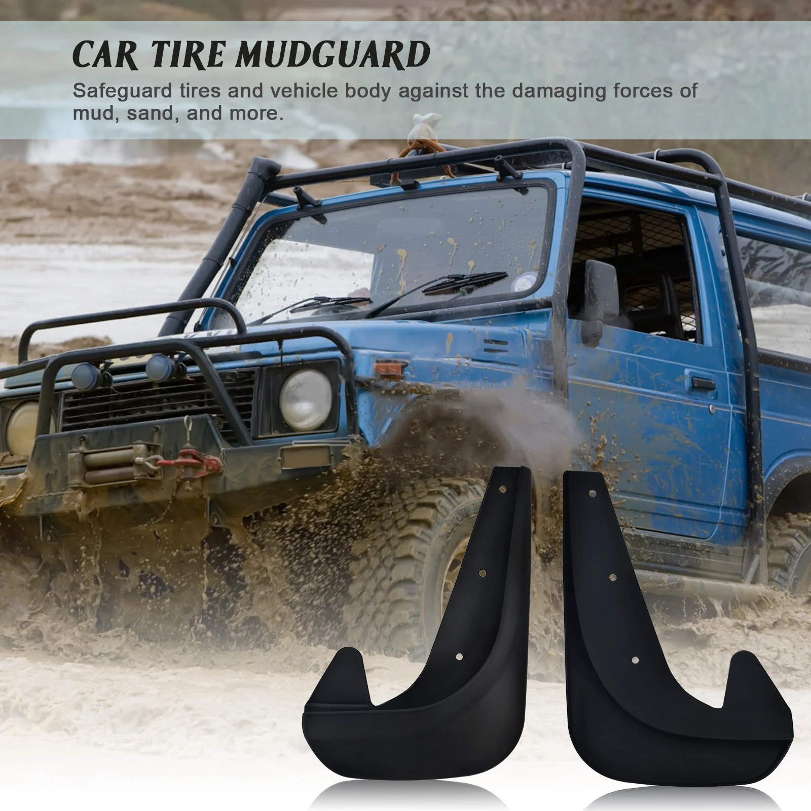 

4Pcs Car Universal Mud Flap Tire Splash Guard Wheel Protector Rear Mud Flap Plastic Truck Splash Guard Front Rear Mudguard
