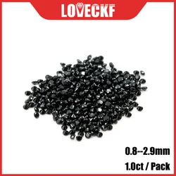 Natuurlijke zwarte kleur Moissanite losse stenen kleine maten van 0,7 mm tot 2,9 mm (1,0 ct / pak)