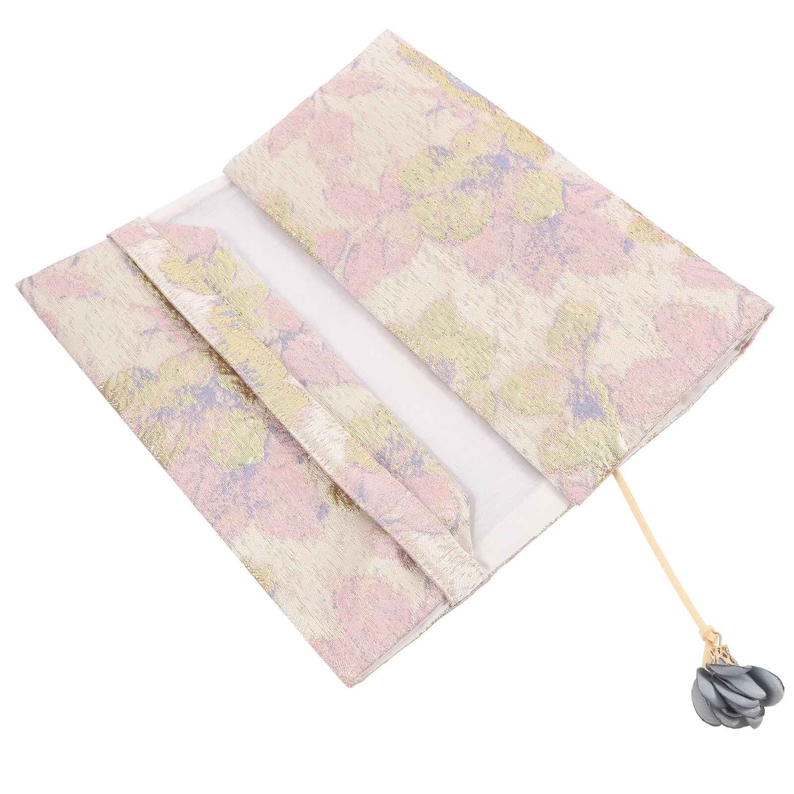 1pc Fabric Book Handmade Cloth Book Cover Satin Protective Sleeve A5 Size Adjustable Fit Notebook Case Cloth Pouch Book Sleeve