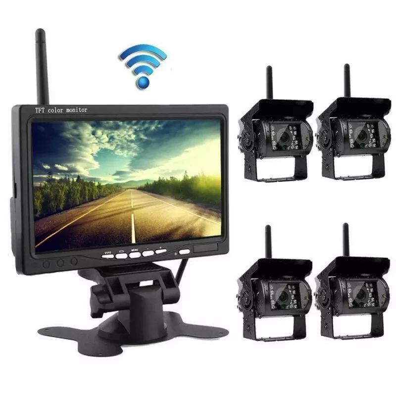 

Truck Wireless Camera Kit Waterproof 18IR Night Vision Rear View Backup Camera 7 Inch Wireless Monitoring System For RV Truck