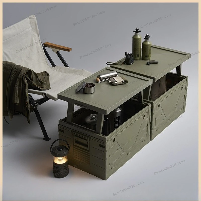 For Outdoor Camping Folding Box, Car Trunk with Table Picnic Finishing Box, Household Storage Box