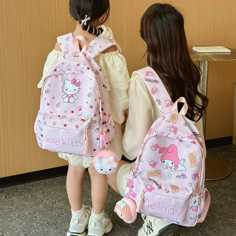 Cartoon Hello Kitty Sanrio Backpack Cinnamoroll Cute Daypack Cute Anime Schoolbag Bag For Girls Casual Travel Commute Knapsack