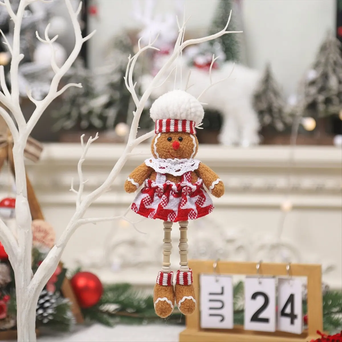 A58Z 2PCS Gingerbread Ornaments Christmas Gingerbread Ornaments Hanging Gingerbread Hanging Ornaments for Xmas Tree