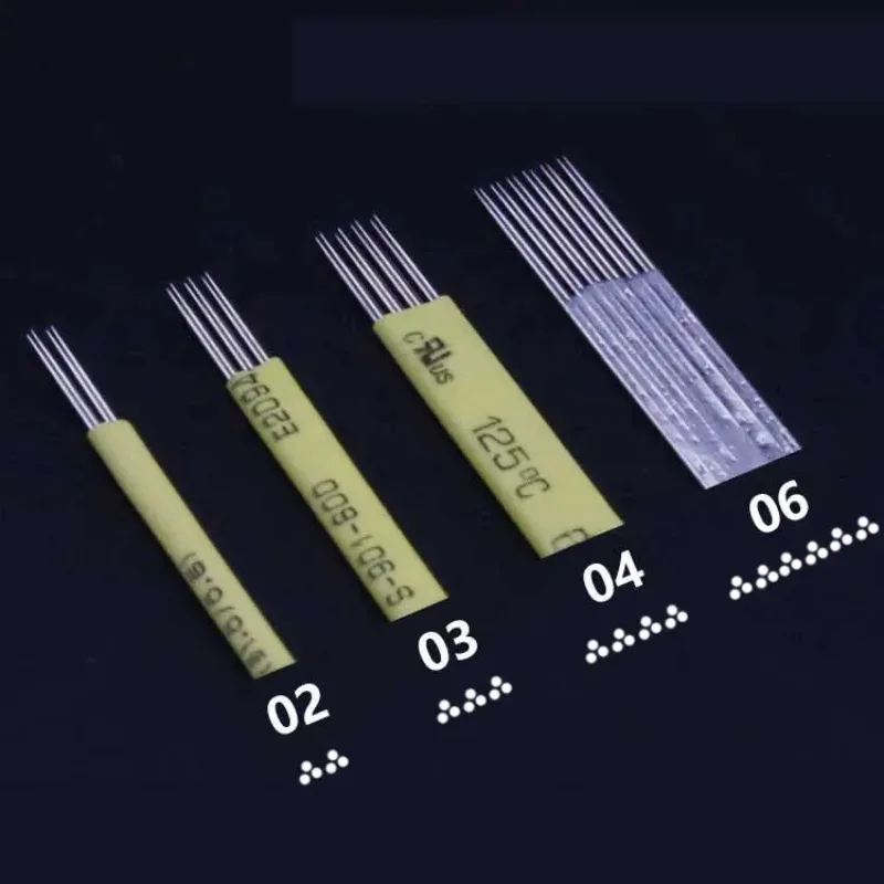 100 pcs Superfine Permanent Makeup Eyebrow Tattoo Blade Microblading Fog Needles For 3D Embroidery Manual Tattoo Pen