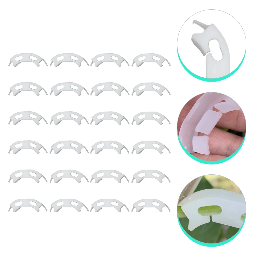 

100 Pcs Plant Support Clips Plastic Garden Fixing Tools for Tomatoes Cucumbers Peppers Vine Vegetables Growing Upright Durable
