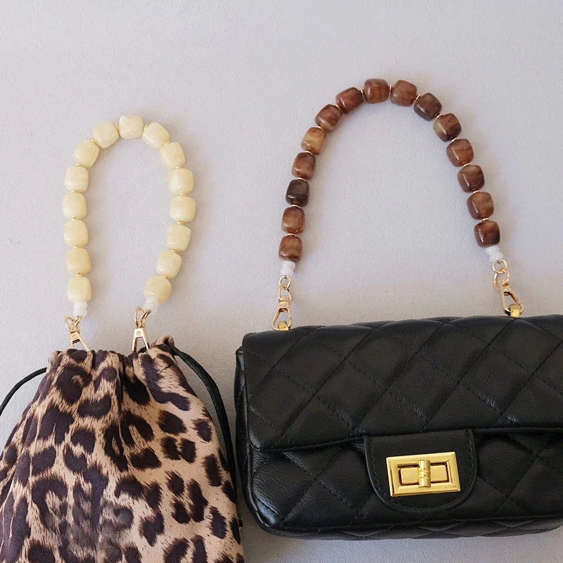 Neue Mode Frau Tasche Zubehör Abnehmbare Candy Perlen Ketten Nette Acryl Luxus Strap Frauen Elegante Tasche Acryl Griff Kette