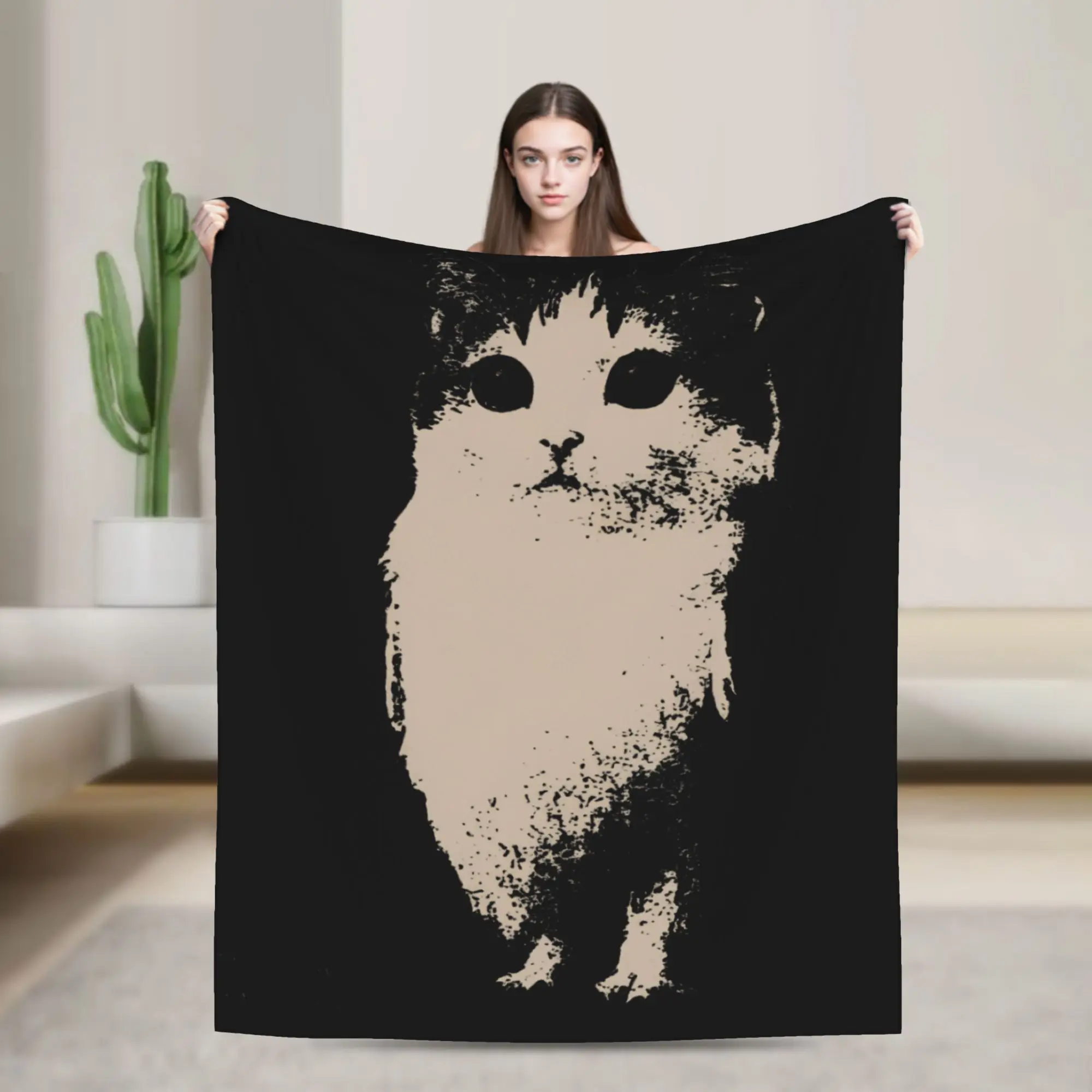 

Винтажное забавное одеяло Meowl Cat Y2k Cat Owl, осенне-зимнее многофункциональное легкое одеяло для кровати, офисного ковра