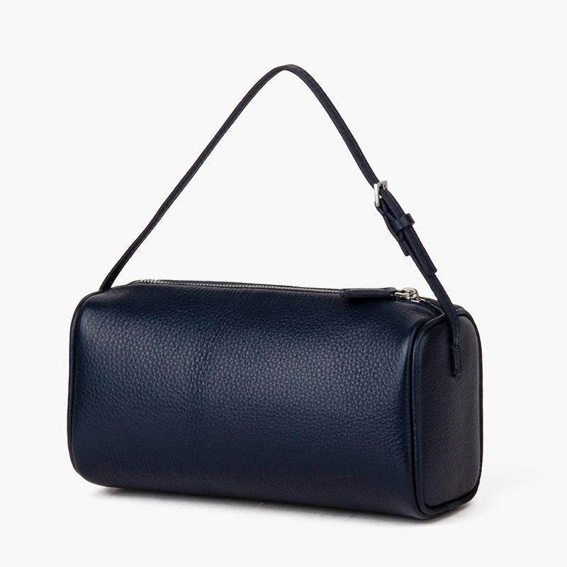 Donna-in volnerf kalfsleer mini-handtas voor dames Echt leer met schouderband Tonvormige crossbody portemonnees