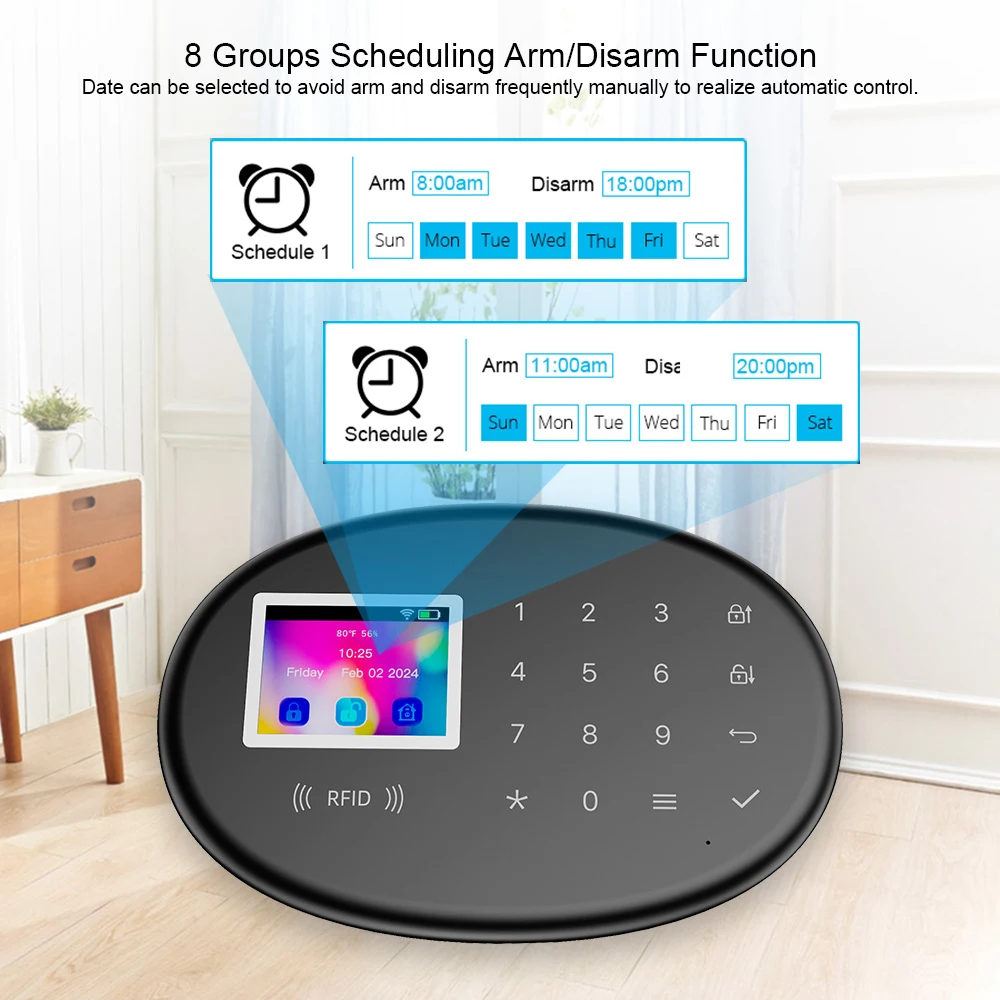 Tuya Smart WiFi GSM 4G نظام إنذار منزلي لوحة إنذار إنذار ضد السرقة لأمن المنزل مستشعر الحركة اللاسلكي
