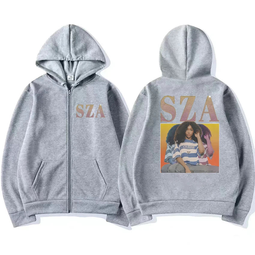 Hot Sale Autumn Winter Sza world Tour 2025 Graphics Hoodies Men women vintage Y2k Zipper Jacket Unisex Fleece Sweatshirt Coat