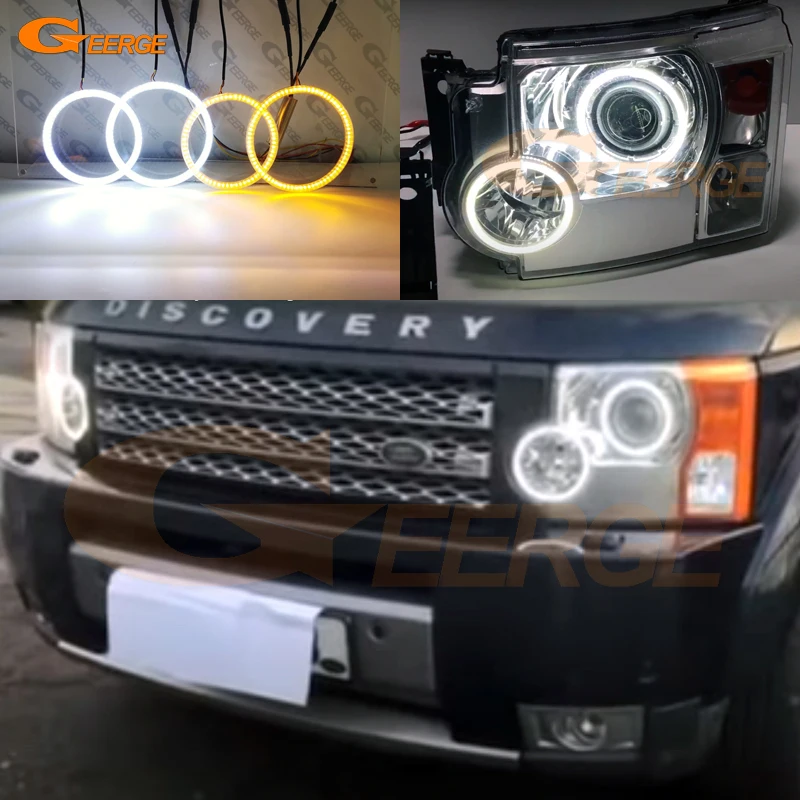 

Для Land Rover Discovery 3 LR3 2004-2009 ультра яркий A/W Switchback дневной свет указатель поворота SMD светодиодный комплект ангельских глаз кольца Halo