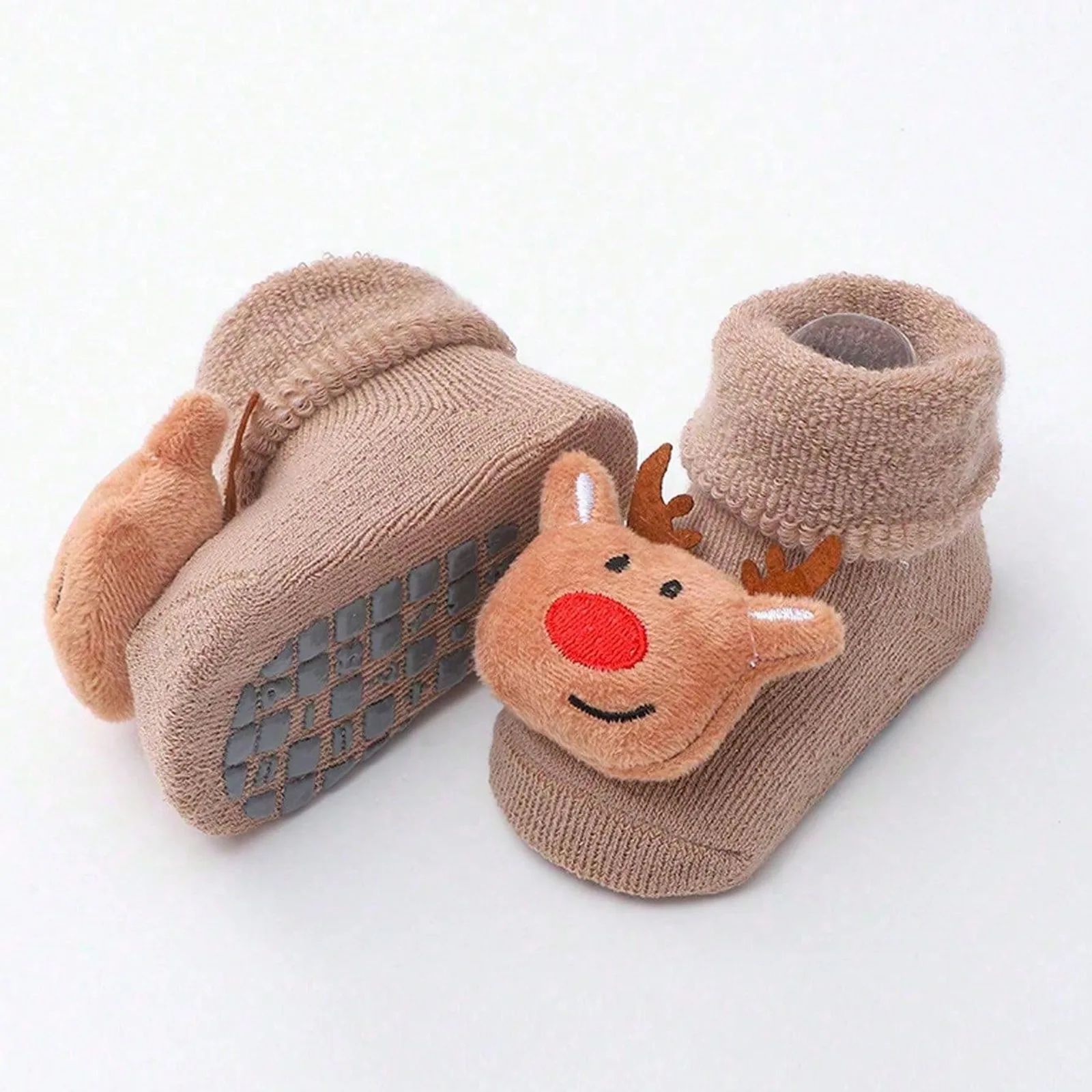 أطفال الأطفال الجوارب للفتيات الفتيان عدم الانزلاق محبوك القطن طفل لطيف الأيائل الطفل عيد الميلاد الجوارب لحديثي الولادة الرضع الجوارب