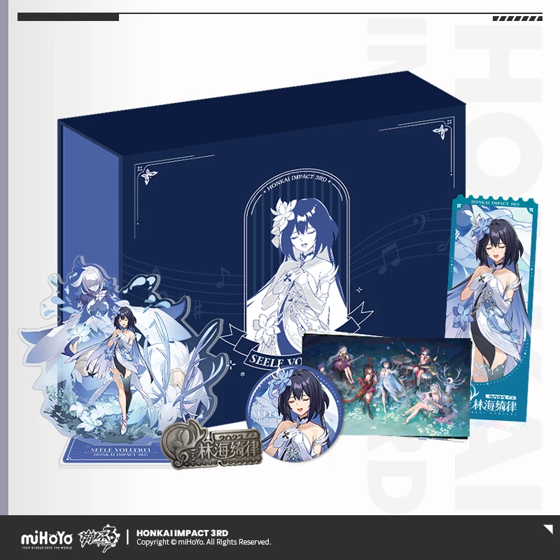 

in Presale MiHoYo Official Genuine Cosplay Kiana SEELE Bronya Mei HONKAI CONCERT Theme Series gift box badge Stand