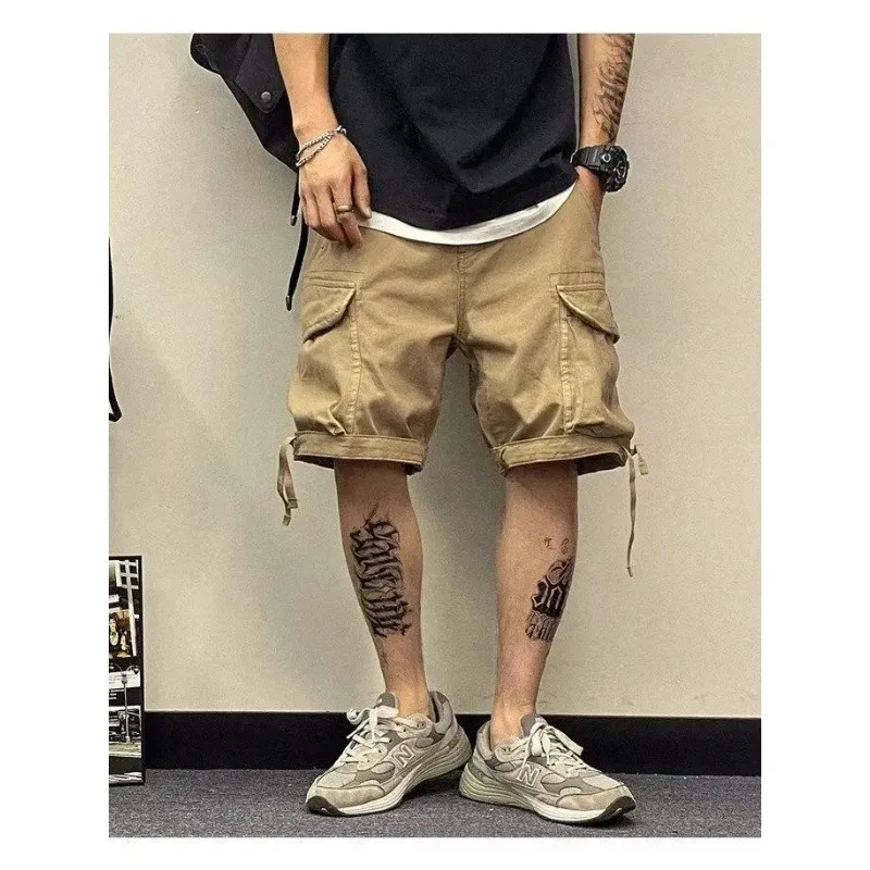 

Men's Cotton Cargo Shorts Loose Fit Plus Size Elastic Waist Summer Casual Shorts
