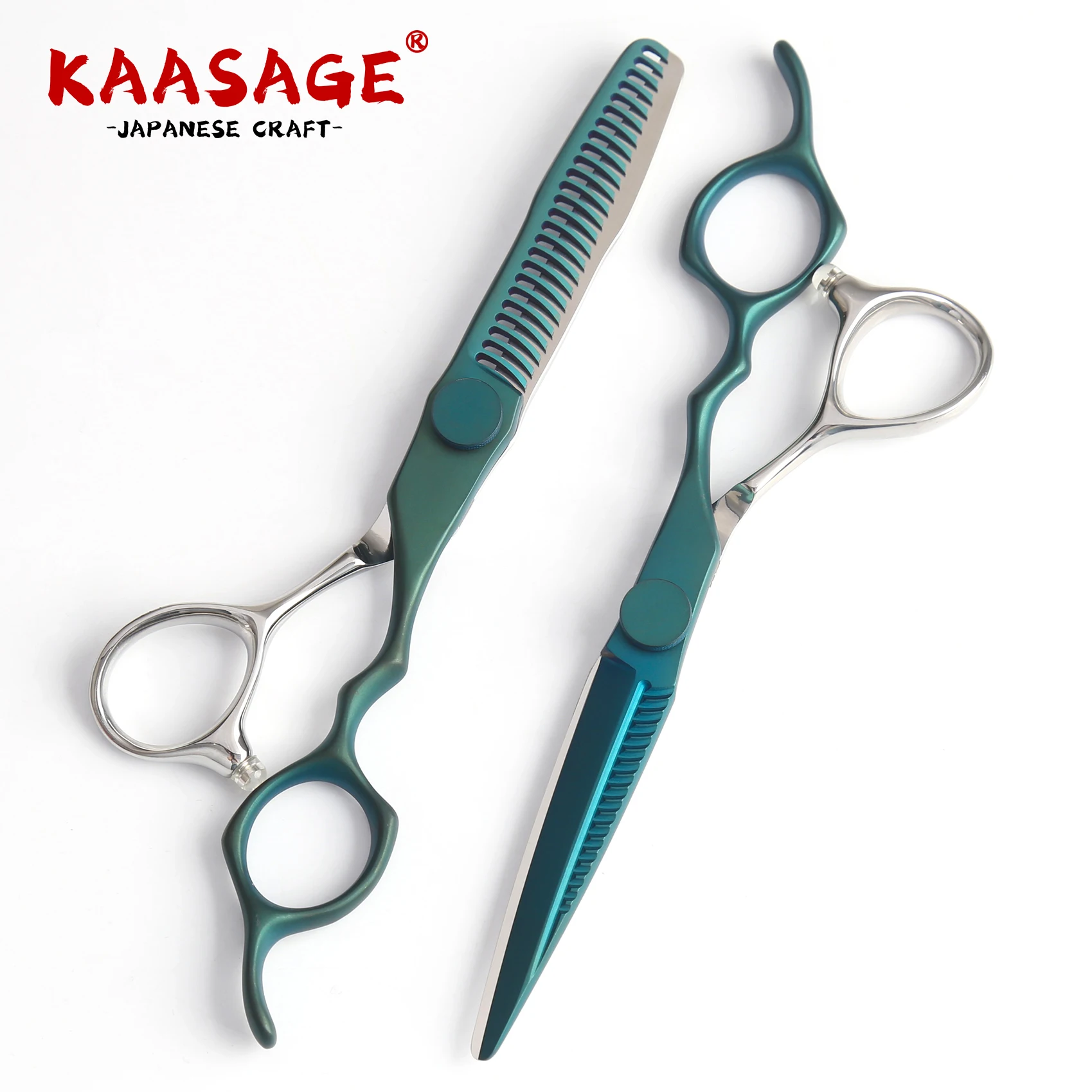 Juego de Tijeras de Peluquería VG10 Verdes Premium, Tijeras Profesionales para Barbería, Tijeras para Cortar y Entresacar Cabello, Suministros de Acero Inoxidable para Salón de Belleza