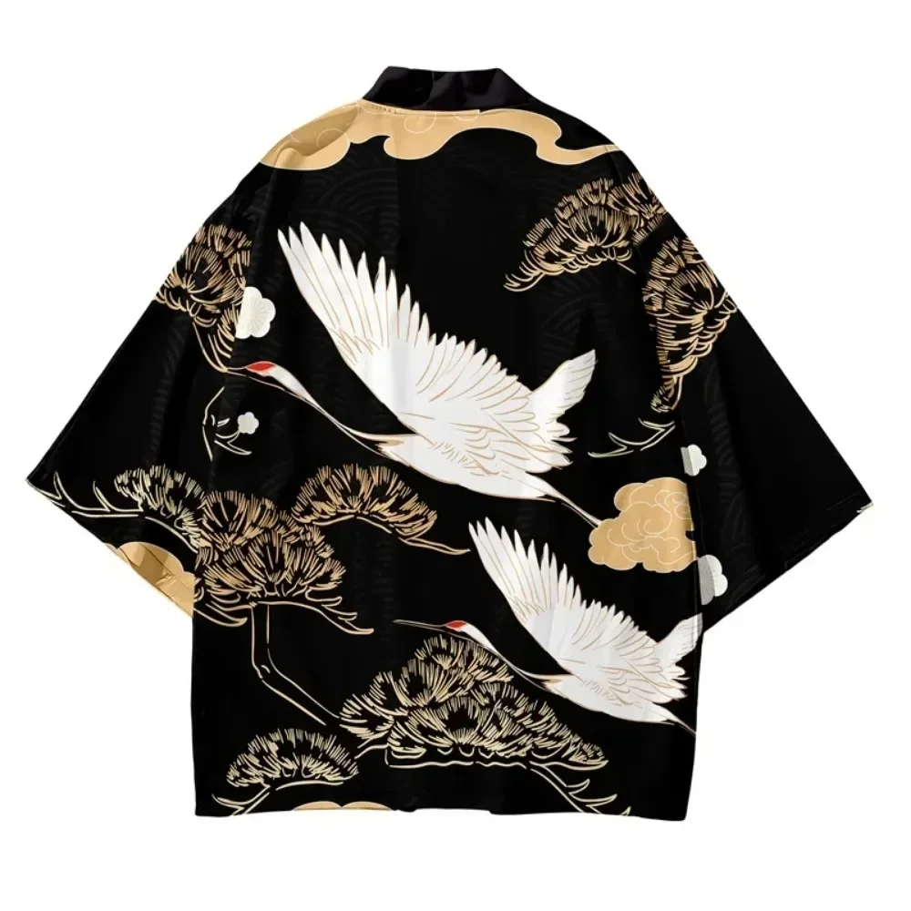 Kimono Mannen/Vrouwen Yukata Vrouwelijke Zomer Strand Kimono Cardigan Haori Obi Japanse Traditionele Kimono Streetwear