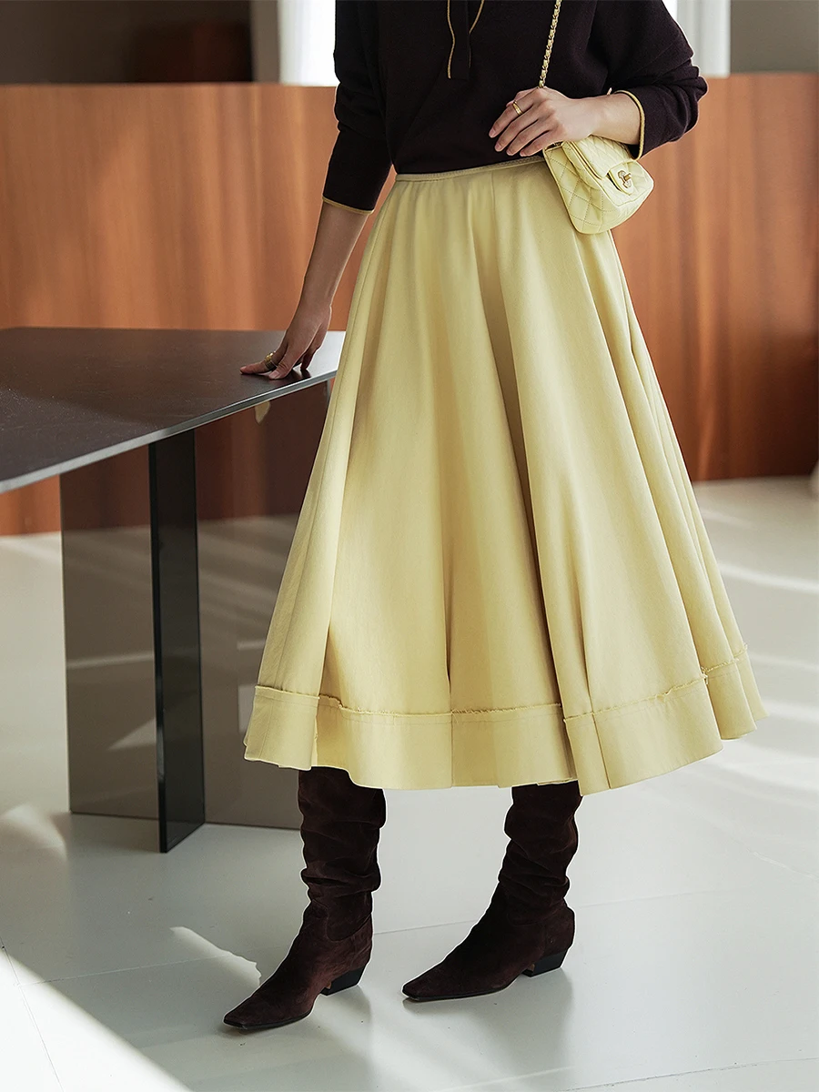 

Праздничная юбка LemonChen Holiday Ceremony Sense: пышная, изысканная, из хлопка, романтичная, с широким подолом, повседневная, в стиле «свинг»