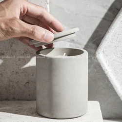 Round Storage Jar Silicone Mold Cement Jar 220ml Large Capacity Concrete Candle Cup Mold With Lid Storage Box Plaster Mold