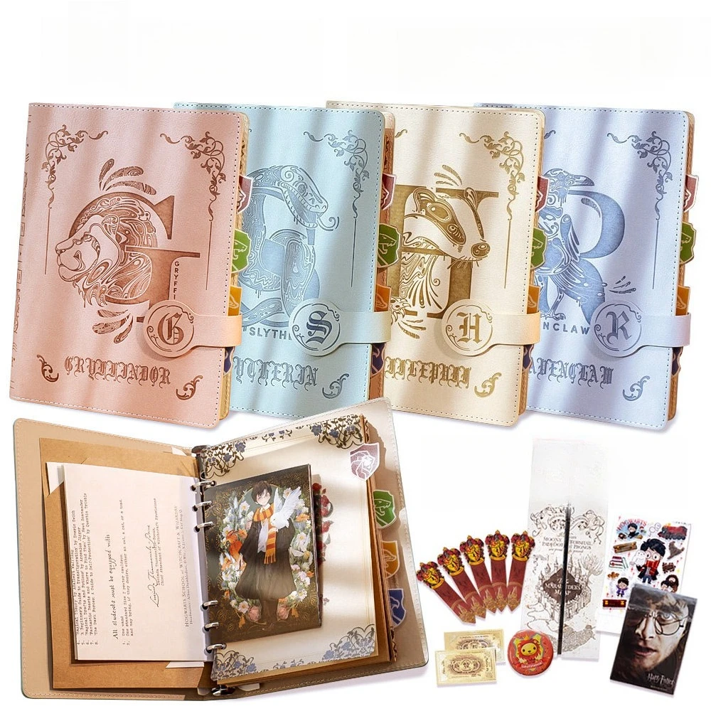 Anime Retro Notizbuch Hogwarts Hufflepuff Ravenclaw Slytherin Vintage Notizbuch Cartoon Tagebuch Geschenke