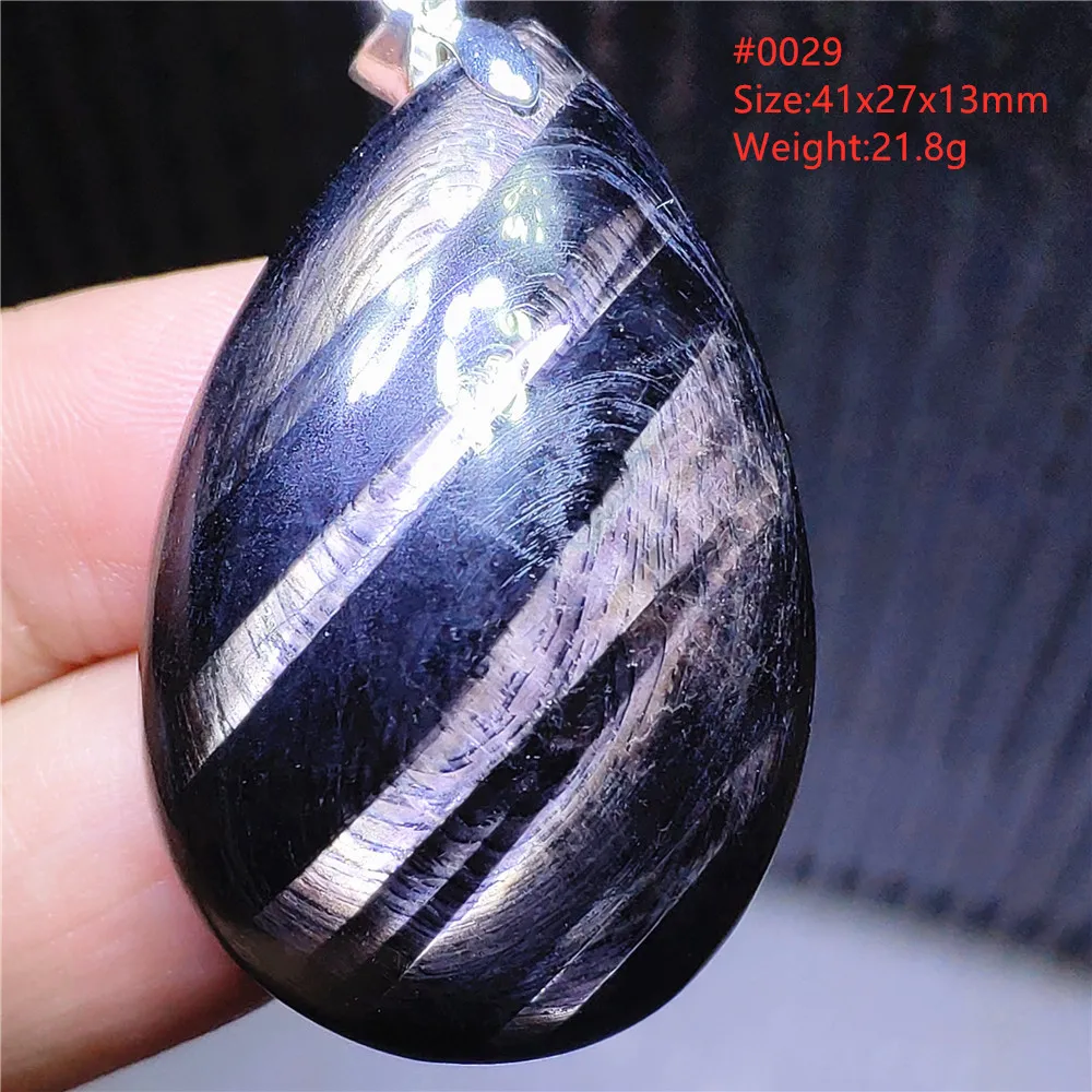 Natural Black Hypersthene Flash Pendant Necklace Rare Women Men Egypt Gold Lucky Hypersthene Beads Obsidian Pendant AAAAAAA 3