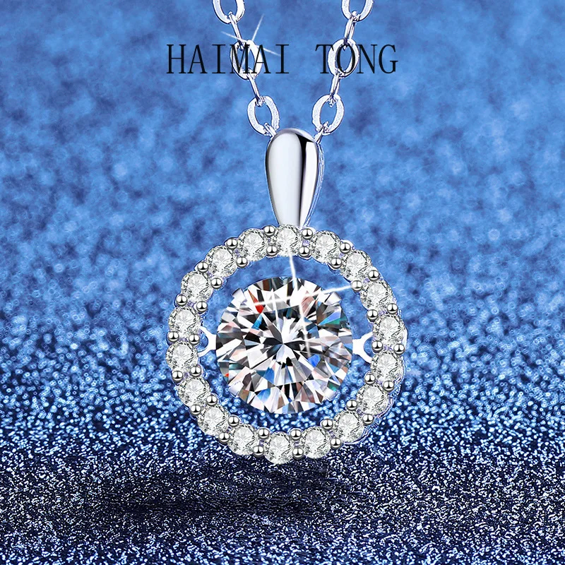 

HAIMAITONG PT950 Платина Xiaohongshu Лидер продаж 1 карат D цвет муассанит ожерелье женский умный кулон с муассанитом в форме сердца