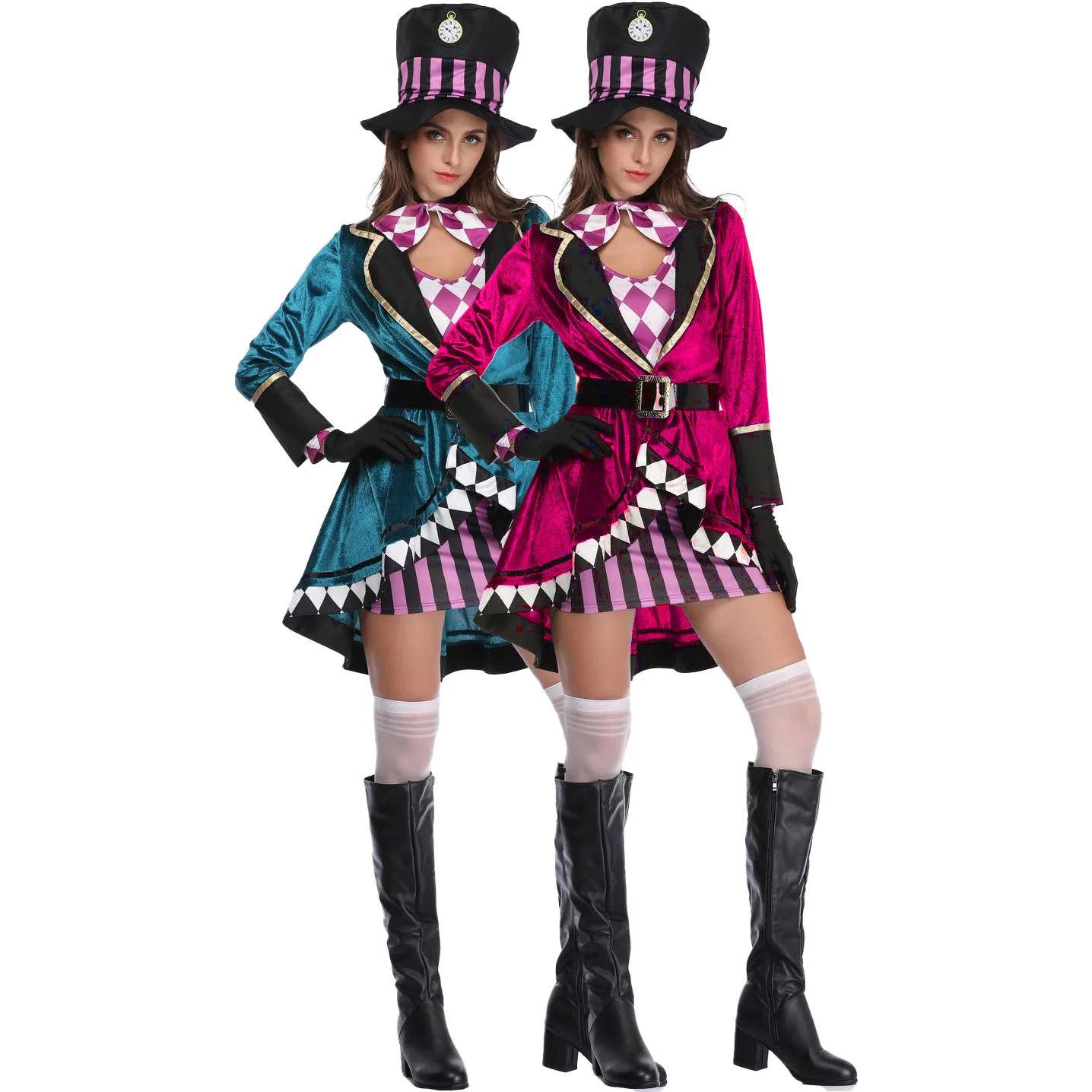 Alice Magician Performance Kostüm Halloween Kostüm Schauspieler Zirkus Magier COSPLAY Urlaub Party Bühnenkostüm