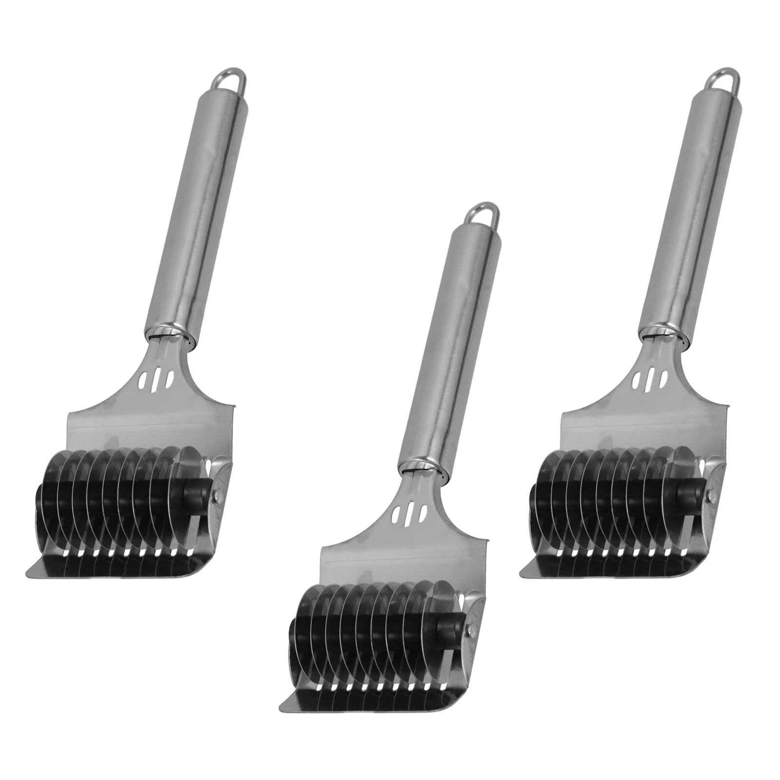 

3Pcs Kitchen Noodle Cutter Stainless Steel Manual Pasta Maker for Spaghetti Dough Lattice Efficient Cutting Easy Rinse Use