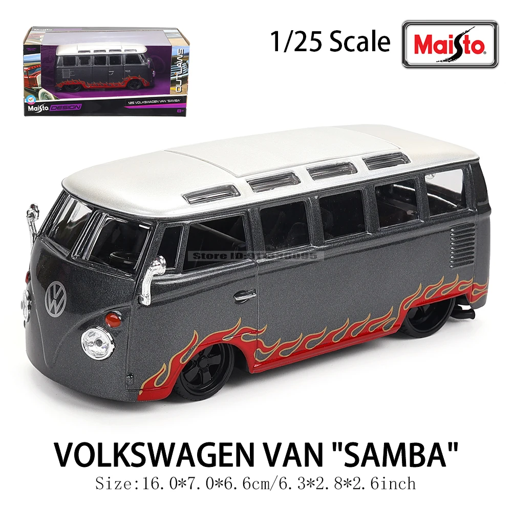 Maisto 1:24 Chevrolet Camaro 3100 Dodge Volkswagen Bus Car Static Die Casting Car Collectible Model Car Toy Gift Tide Play