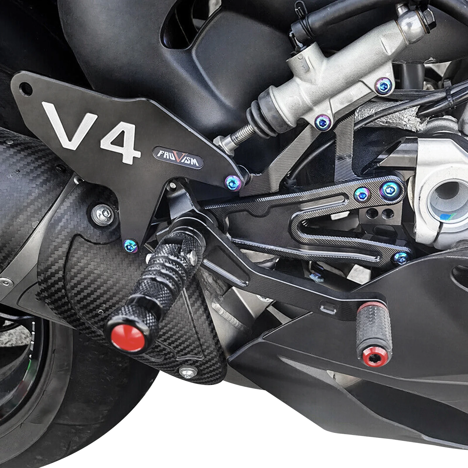 Moto Regolabile Rearset Poggiapiedi Per Ducati Panigale V4 V4R V4S 2018-2022 2019 2020 Poggiapiedi Pedane Pedane