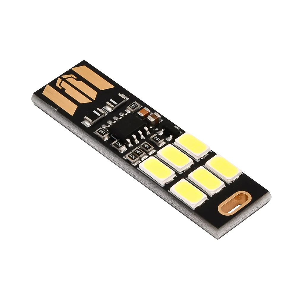 Mini lampada patch portatile 5730 USB 6LED sensore tattile 5V luce notturna dimmerabile luce bianca fredda/calda